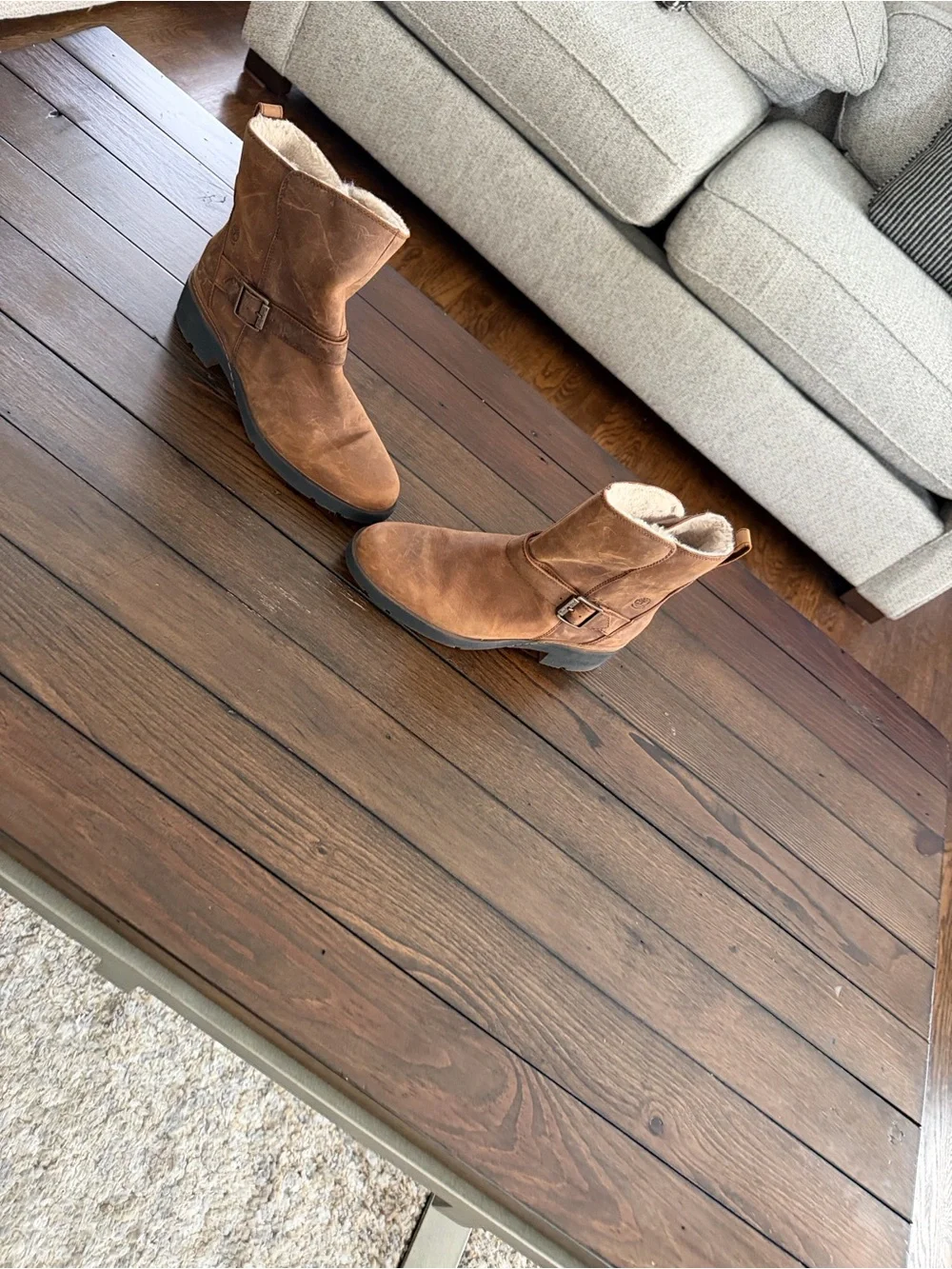 Timberland Brown Suede Shearling Ankle Booties
